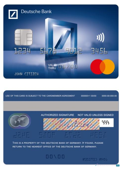 Download Germany Deutsche Bank standart mastercard Photoshop template